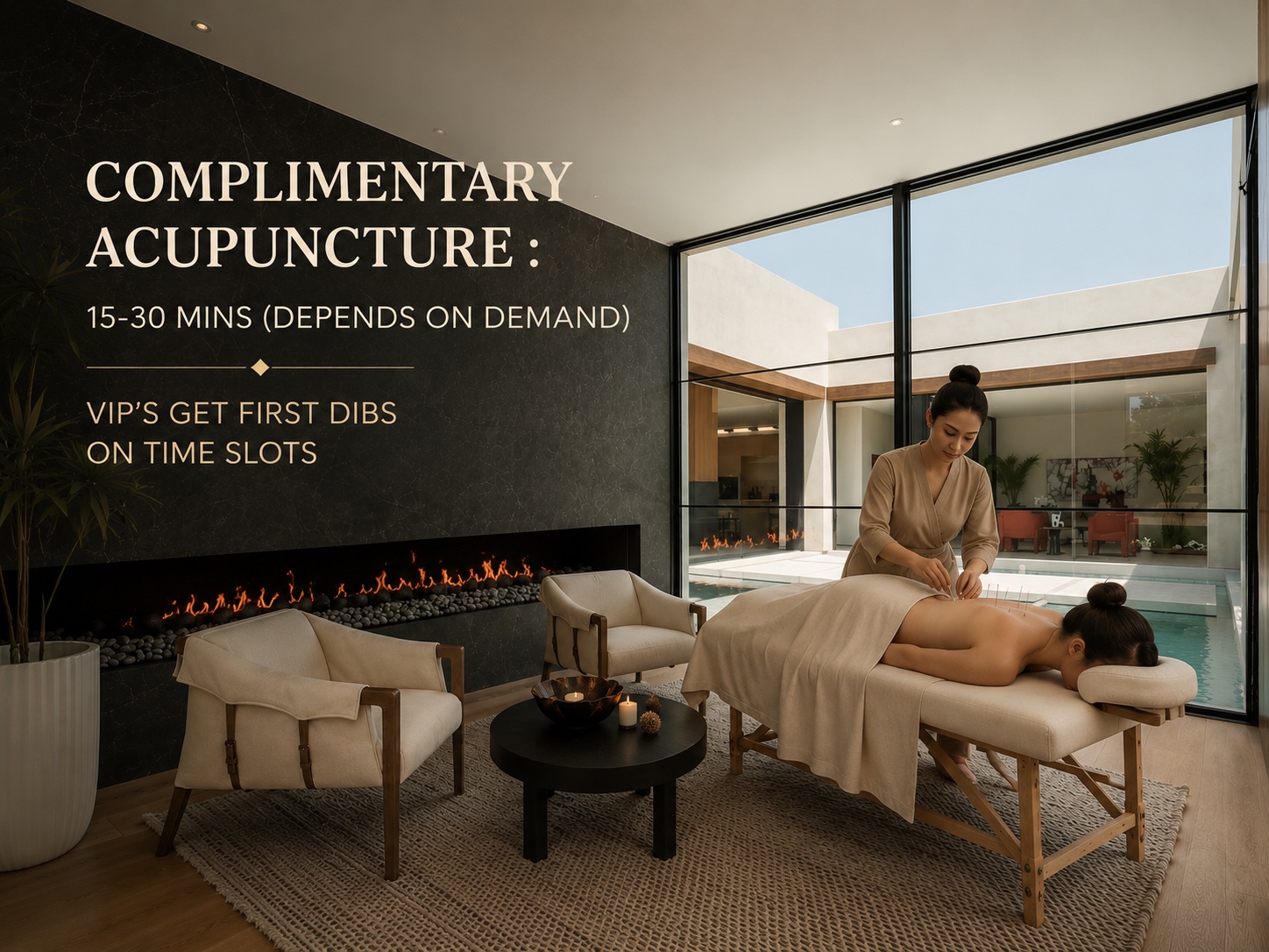 Complimentary acupuncture — 15–30 mins