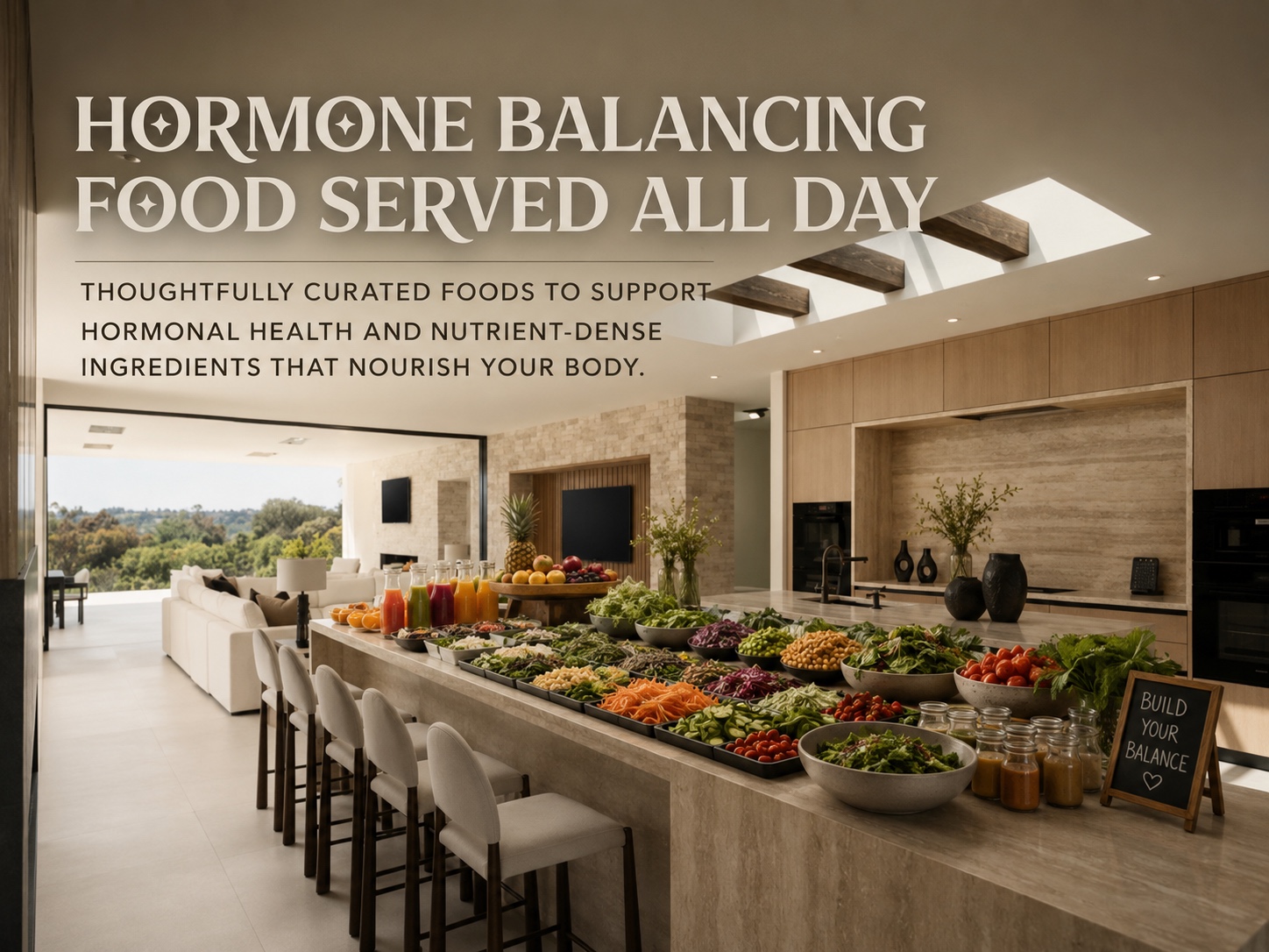 Hormone-balancing food served all day — thoughtfully curated to support hormonal health